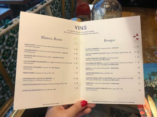 Loulou - Menu de vinhos